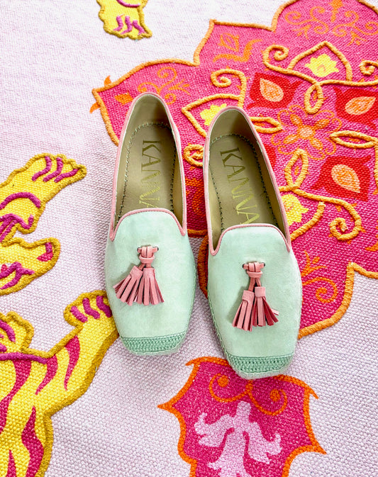 Espandrilles Moccasins Tassel sand/coral