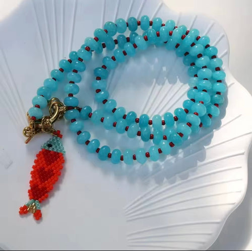 Kette "Miyuki Fisch" aqua