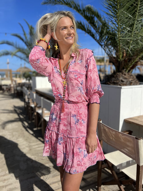 Hemdblusen Dress "Pink Palmfield"