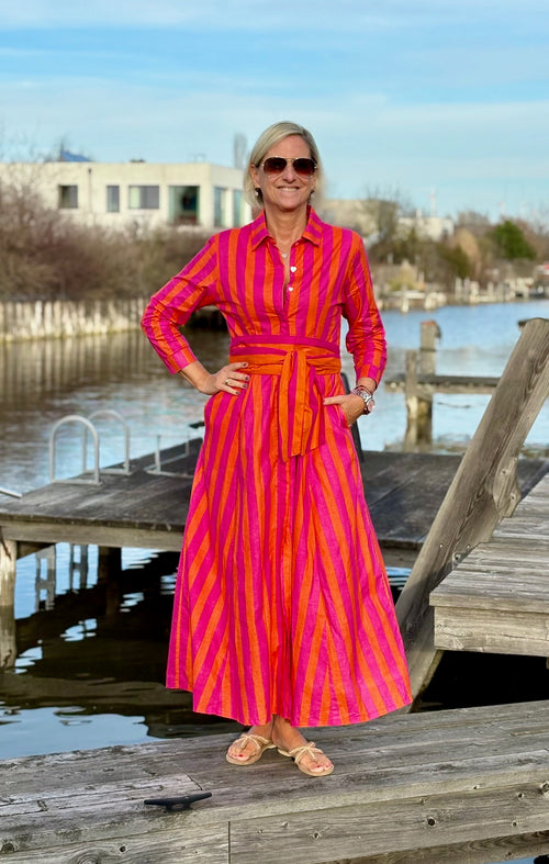 Hemdblusen Dress "Lovley" Stripes pink/coral