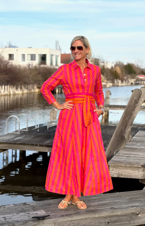 Hemdblusen Dress "Lovley" Stripes pink/coral