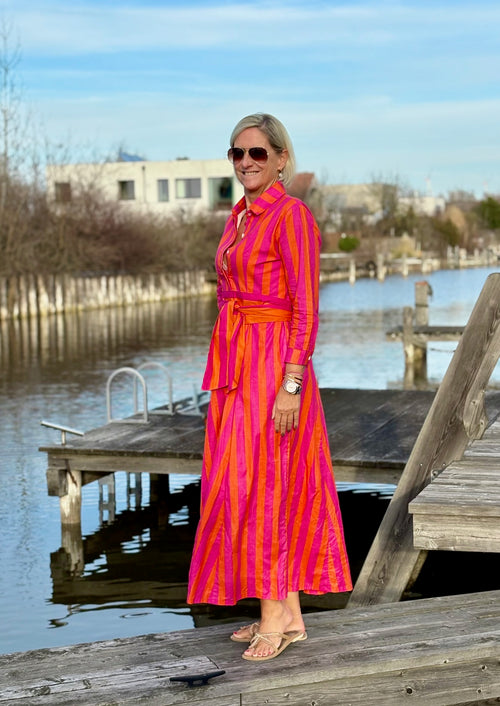 Hemdblusen Dress "Lovley" Stripes pink/coral