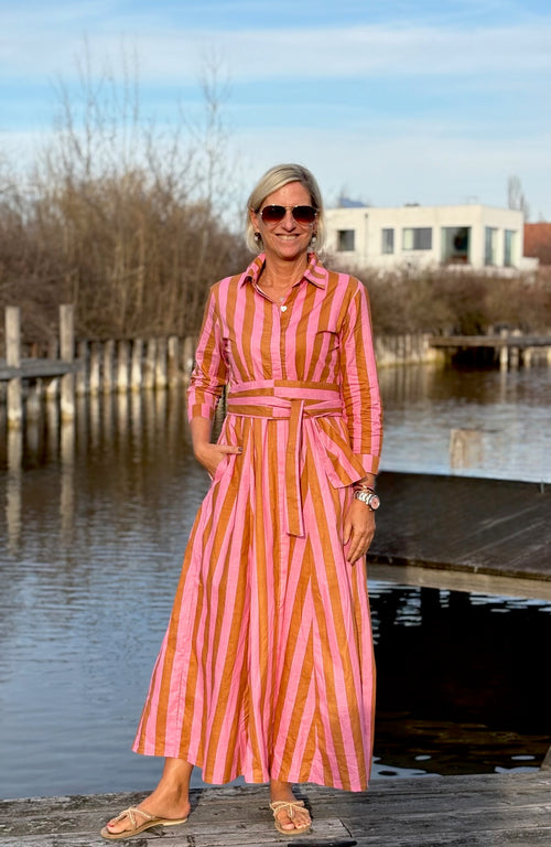 Hemdblusen Dress "Lovley" Stripes soft pink/beige