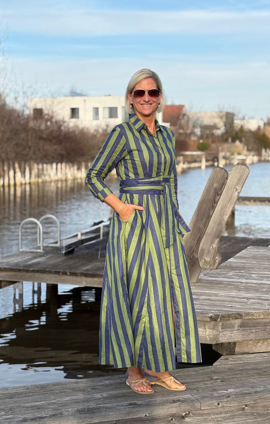 Hemdblusen Dress "Lovley" Stripes navy/green