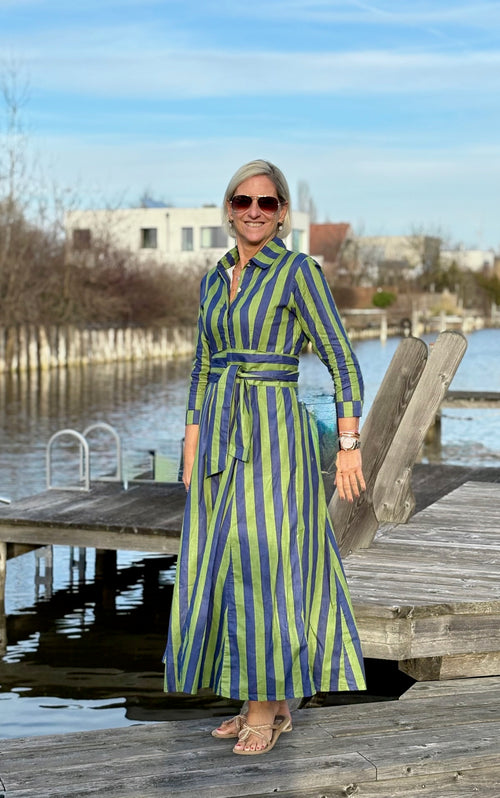 Hemdblusen Dress "Lovley" Stripes navy/green