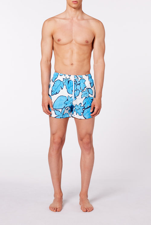 Short  medium 14 inch Blue Leaf