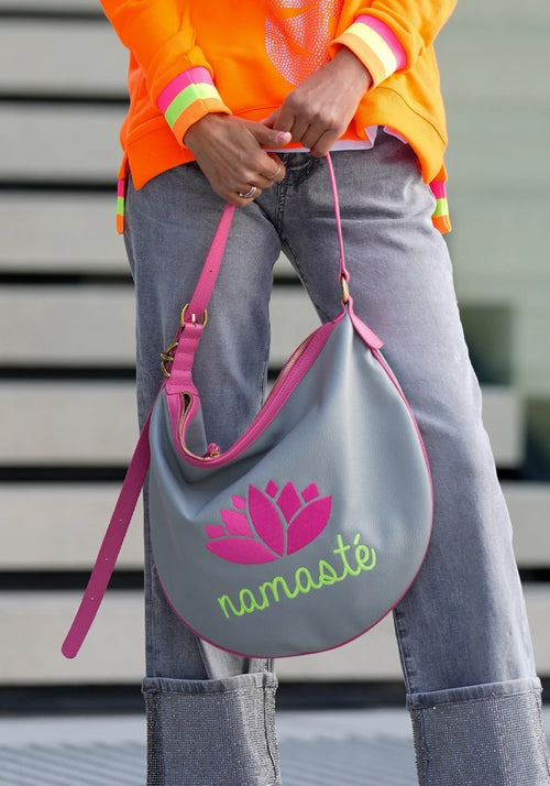 Miss Goodlife Ledertasche "Namaste" grau