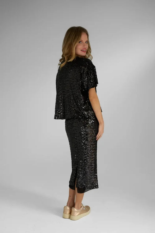 Miss Goodlife Noir Paillette Shirt