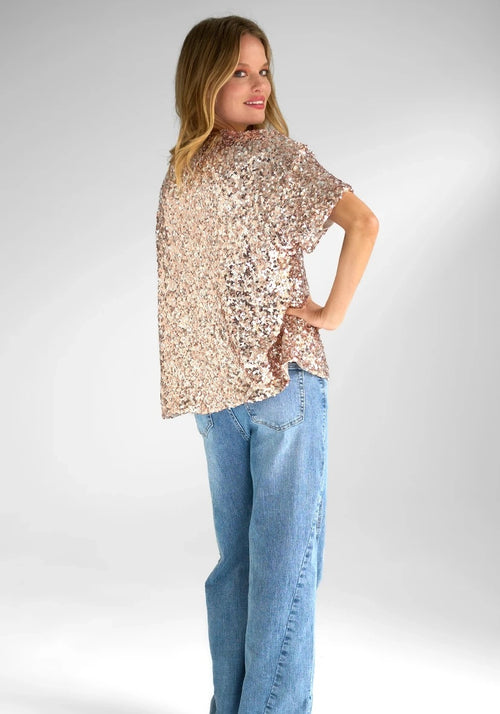 Miss Goodlife Champagne Paillette Shirt