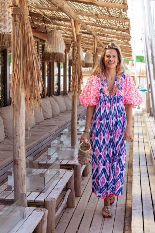 Maxi Dress "Blue Ikat"