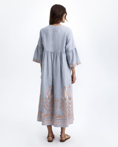 Midi Dress Mykonos Feather 2.0. light grey/rose
