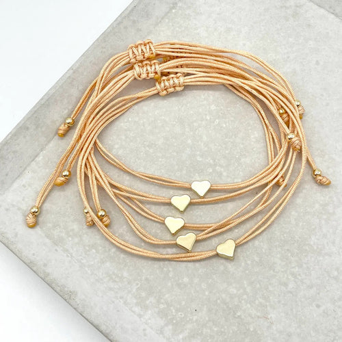 Armband "Mini Herz" sand/gold