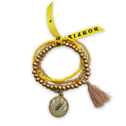 Armbandset "Biene" in gold/gelb