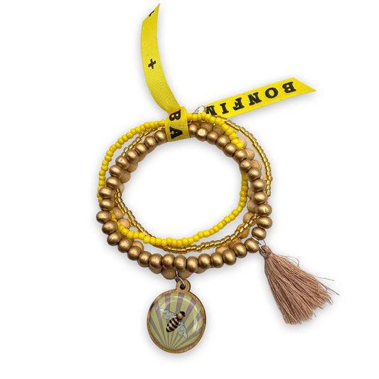 Armbandset "Biene" in gold/gelb