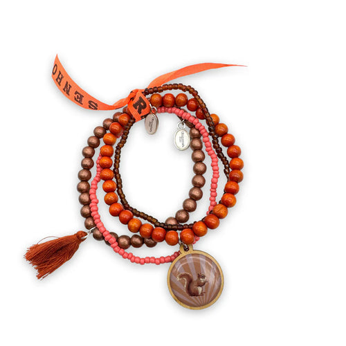 Armbandset "Eichhörnchen" in Erdtönen