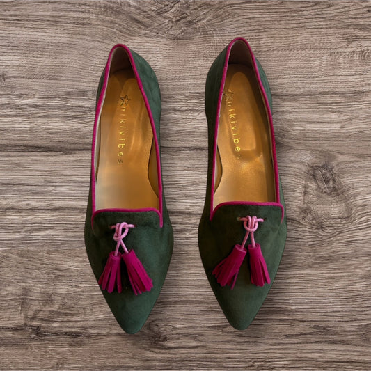 Tassel Loafer Olive/Fuxia