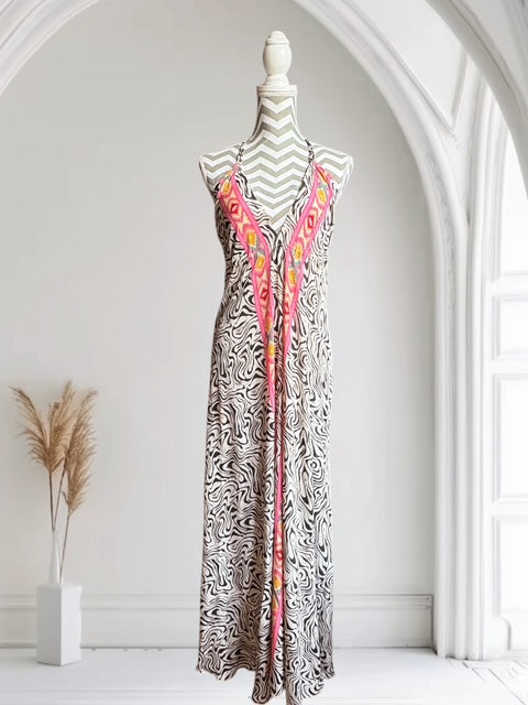 Seiden Dress Mare long "Zebra"