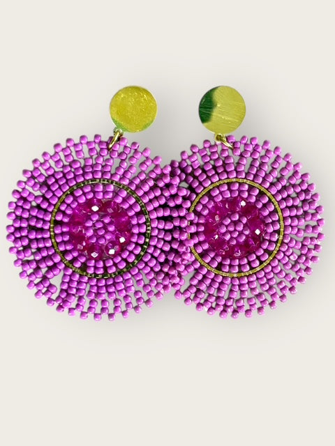 Ohrstecker Beads "Deep Magenta Addict"