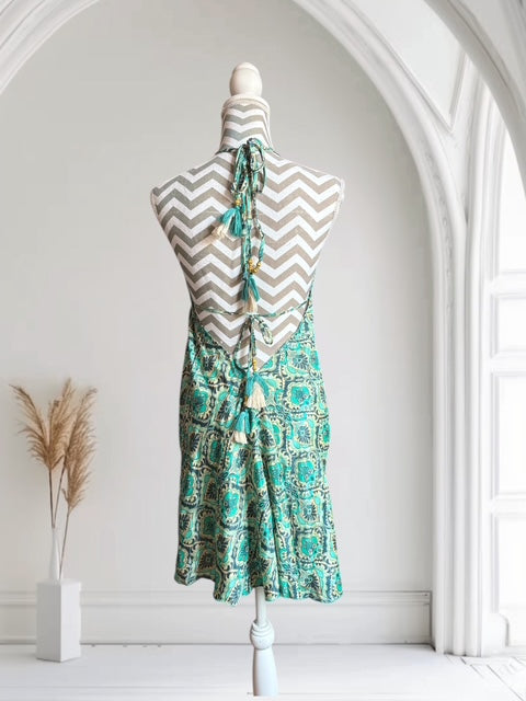 Seiden Dress Mare short Print Petrol