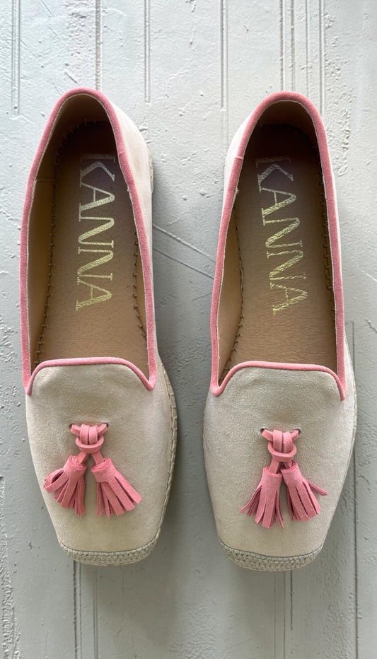 Espandrilles Moccasins Tassel sand/coral