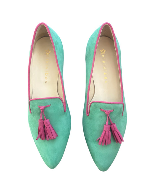 Tassel Loafer Green/Fuxia
