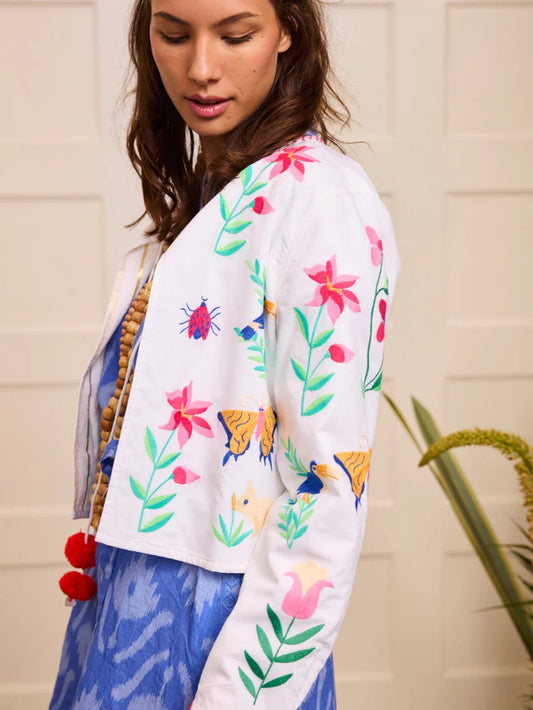 Pine Jacket White/Mexican Embroidery