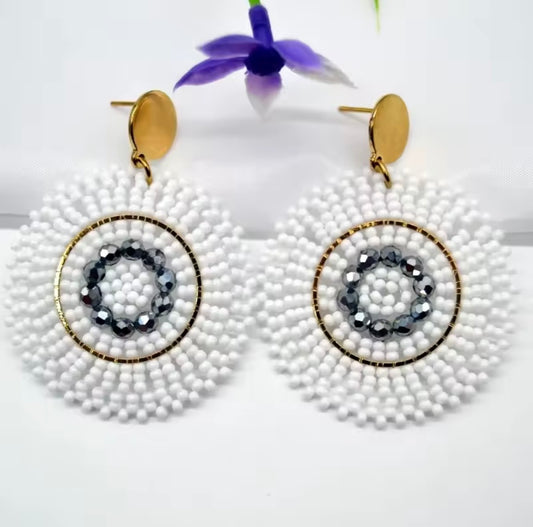 Ohrstecker Beads "Pure White"