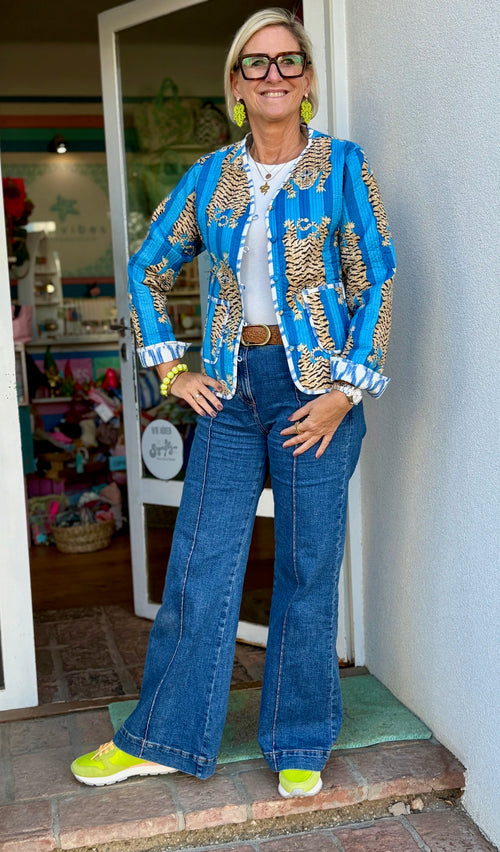 Quilted Jacket "Tiger" blue