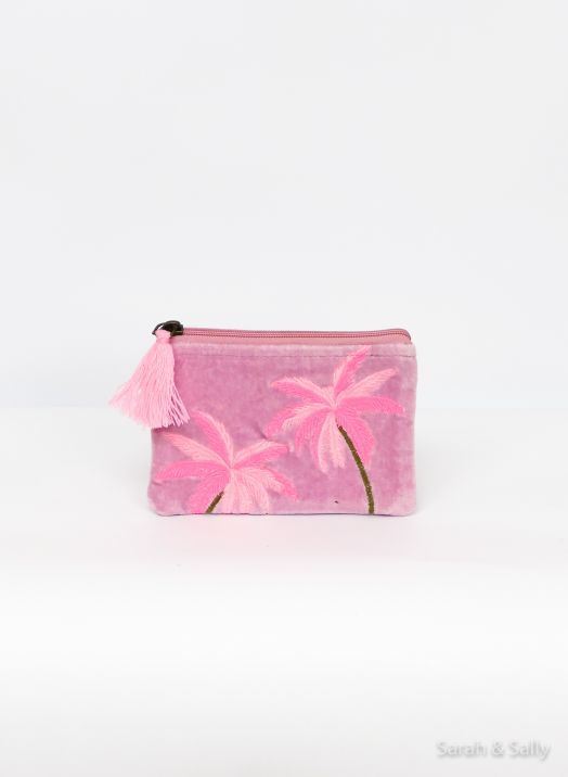 Samttäschchen Size S "Palme Neon"