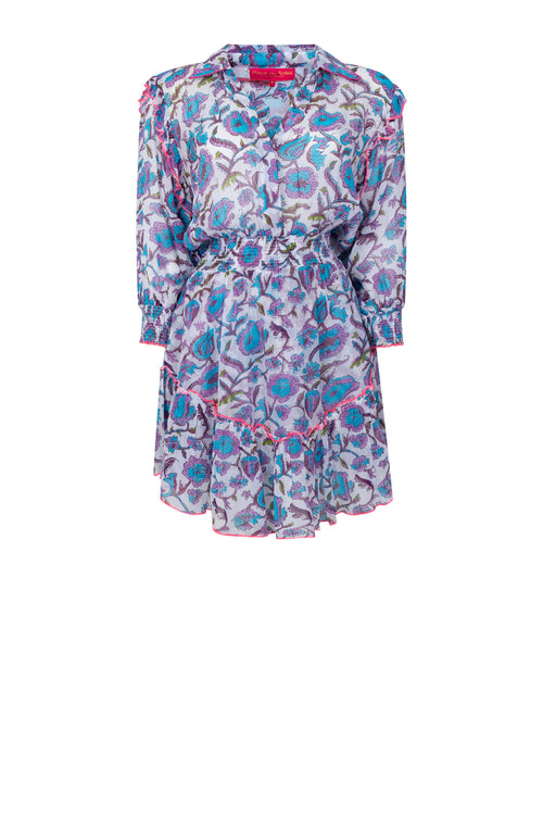 Hemdblusen Dress "Flowerfield blue"