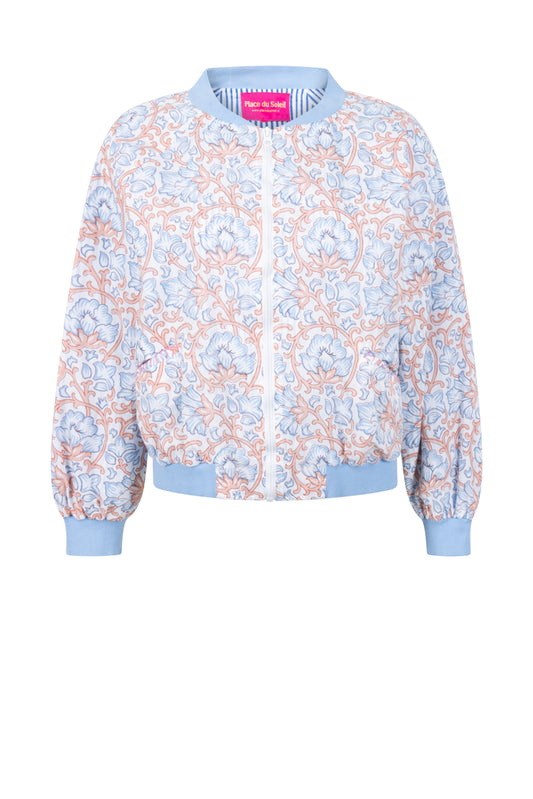 Bomberjacke "Flower" hellblau