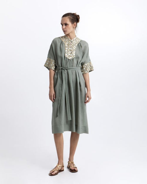 Long Dress Flakes khaki/gold