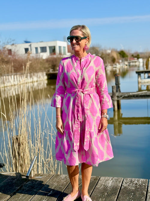 Dress Saffron Ikat Pink exclusive for nikivibes