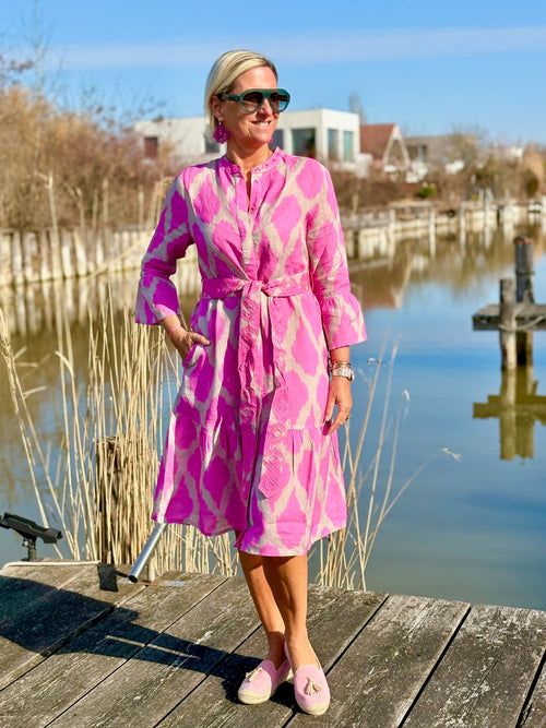 Dress Saffron Ikat Pink exclusive for nikivibes