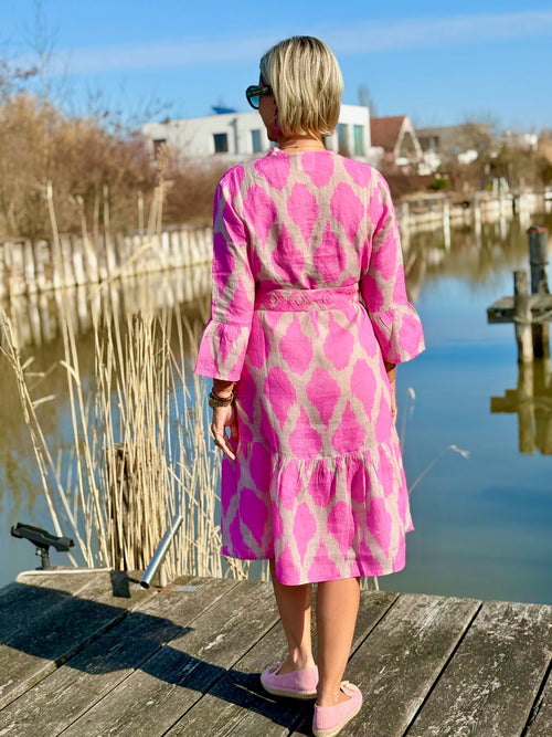Dress Saffron Ikat Pink exclusive for nikivibes