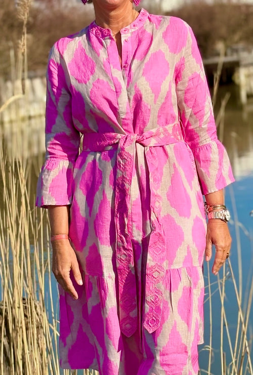 Dress Saffron Ikat Pink exclusive for nikivibes