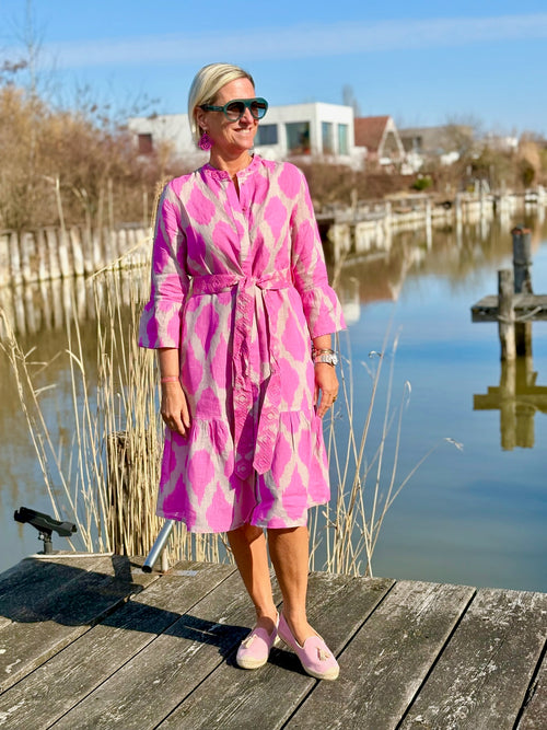 Dress Saffron Ikat Pink exclusive for nikivibes