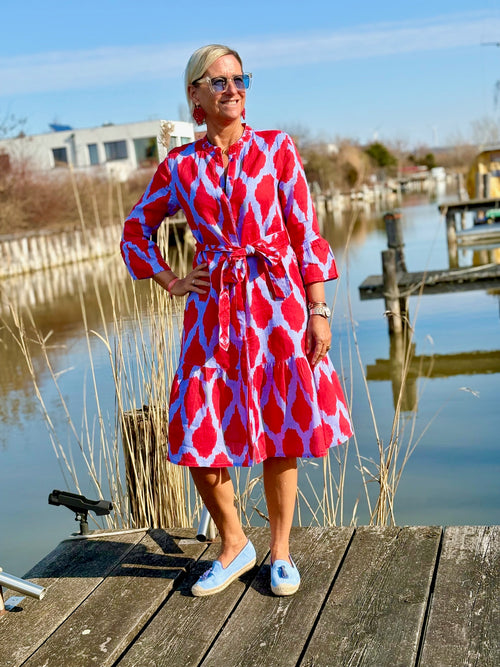 Dress Saffron Ikat Red exclusive for nikivibes