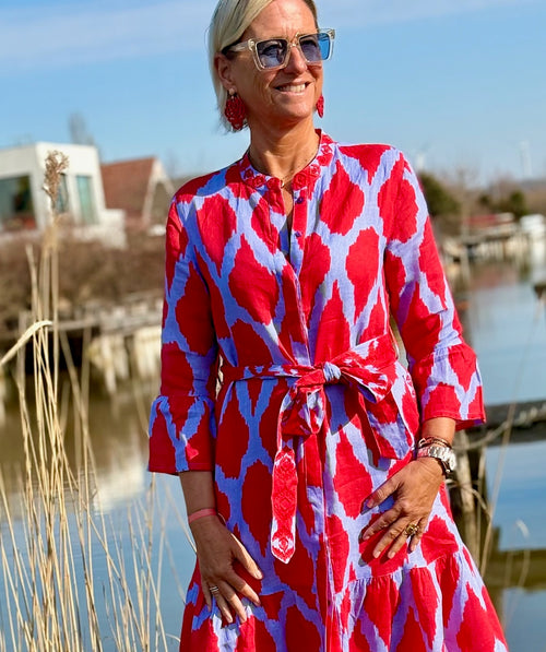 Dress Saffron Ikat Red exclusive for nikivibes