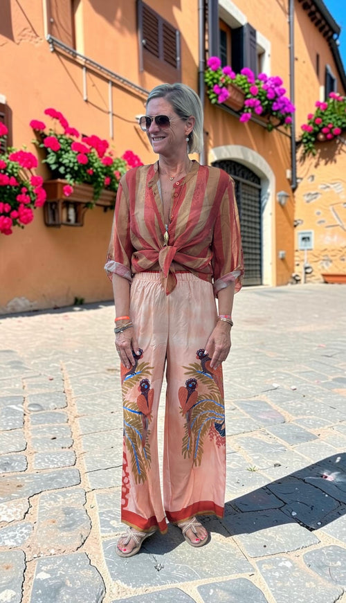 Have One Set Hose "Dessert" mit Blouse in Stripes camel/terracotta