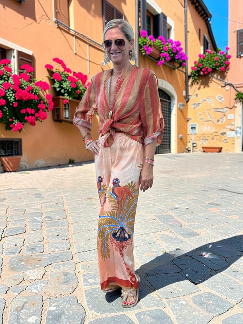 Have One Set Hose "Dessert" mit Blouse in Stripes camel/terracotta