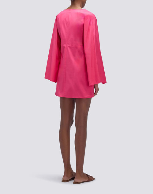 Short Popeline Dress "Pitaya"