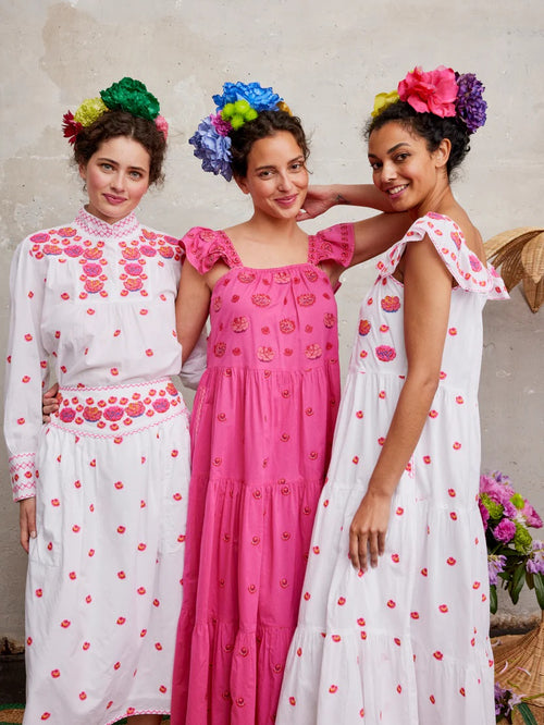 Skirt Curry white roses