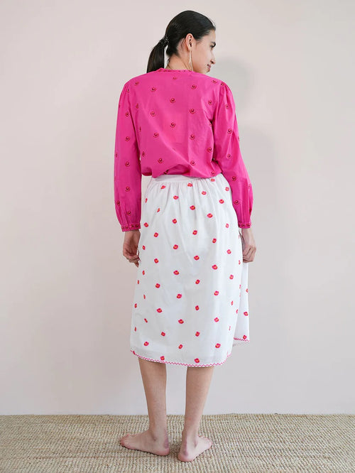 Skirt Curry white roses