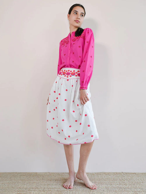 Skirt Curry white roses