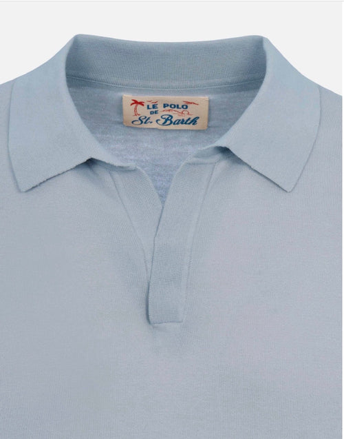 Polo Strickshirt "Sloan" light blue