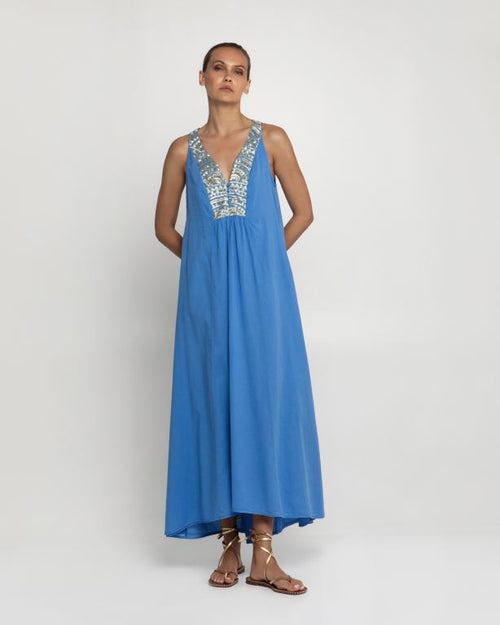 Maxi Dress V-Ausschnitt Triangel