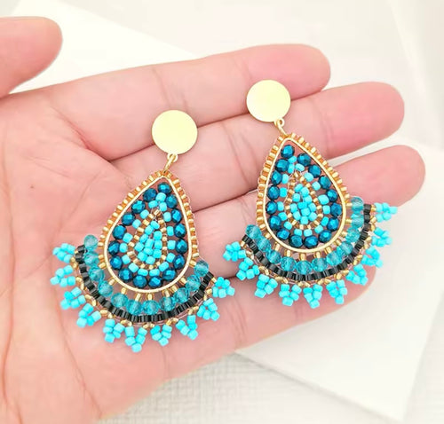 Ohrstecker Beads "Turquoise Raindrops"