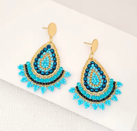 Ohrstecker Beads "Turquoise Raindrops"