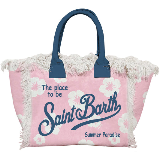Tasche Vanity Canvas Large "Hibiscus" soft pink